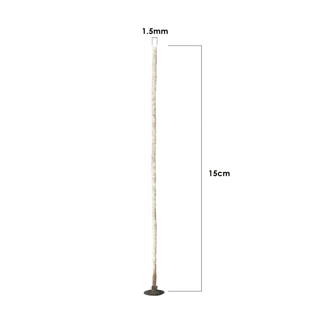 Handmade Pre - Waxed & Tabbed Candle Wicks - 1.5mm x 15cm - 100 Piece - Candle and Craft Bar -