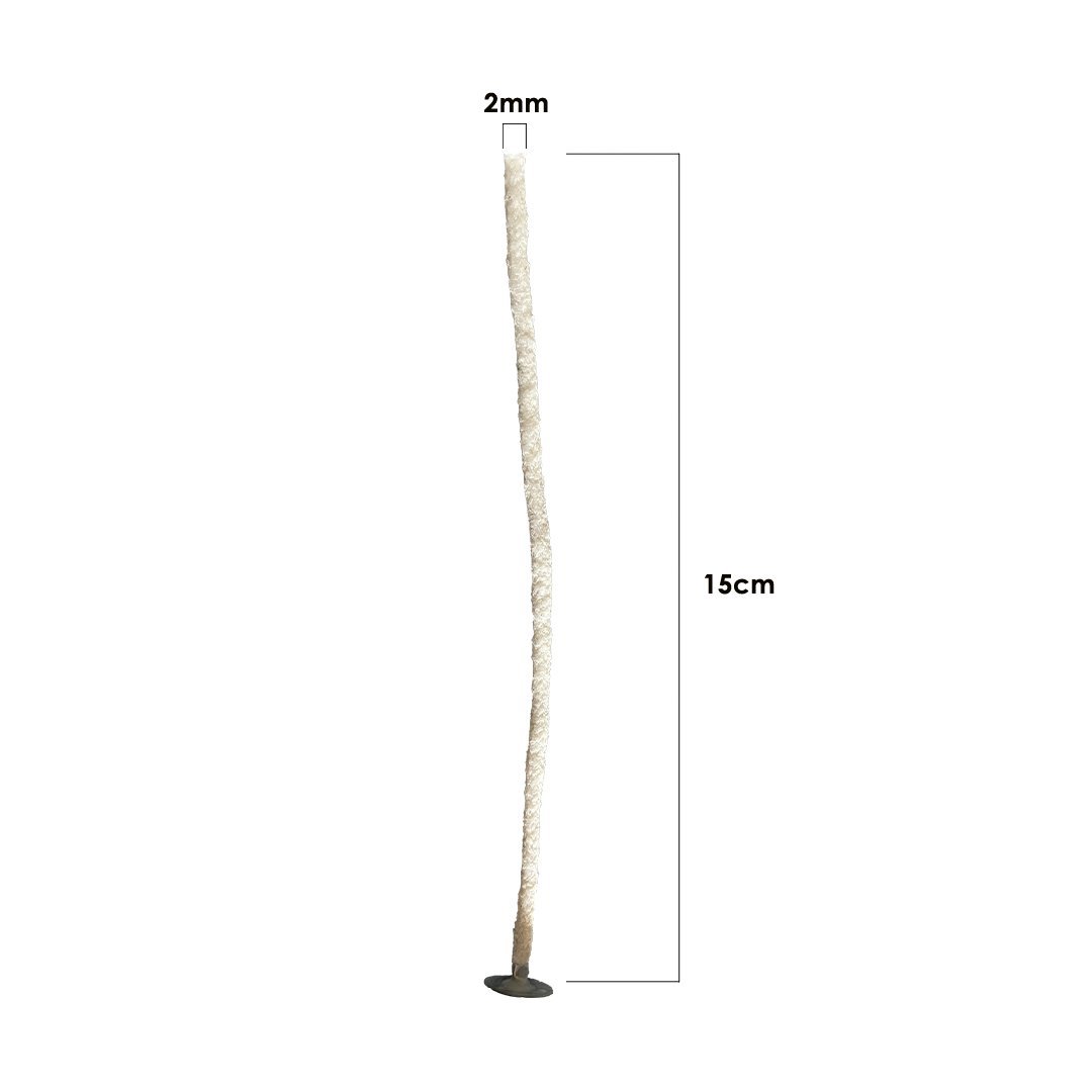 Handmade Pre-Waxed Beeswax & Tabbed Candle Wicks - 2mm x 15cm - 20 Piece - Pacifrica -