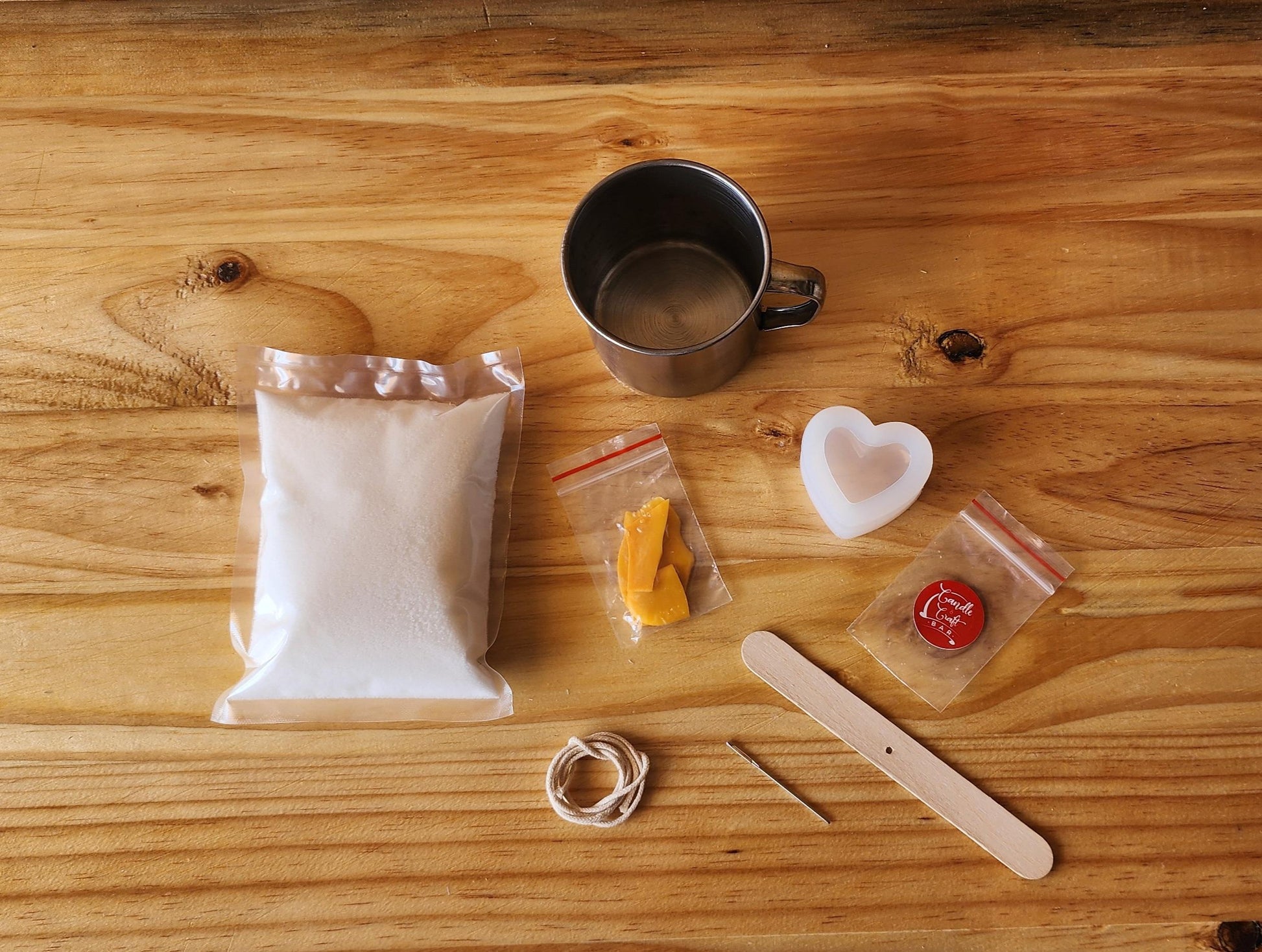 Heart Art Candle Making Kit with Silicone Mold - Candle and Craft Bar - 